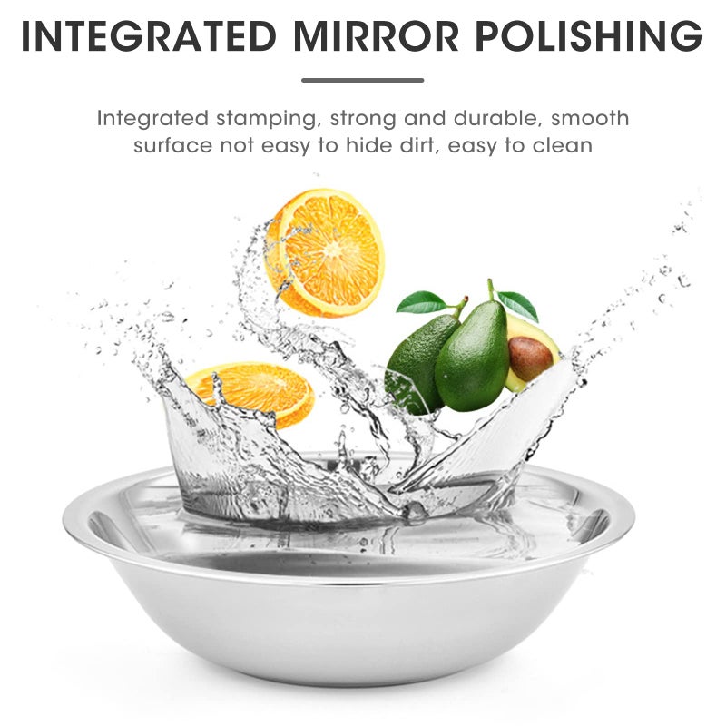 ASIBT Heavy Duty Stainless Steel Mirror Finish Commercial Restaurant Mixing Bowl 3 Quart (Set of 3) - Image 5